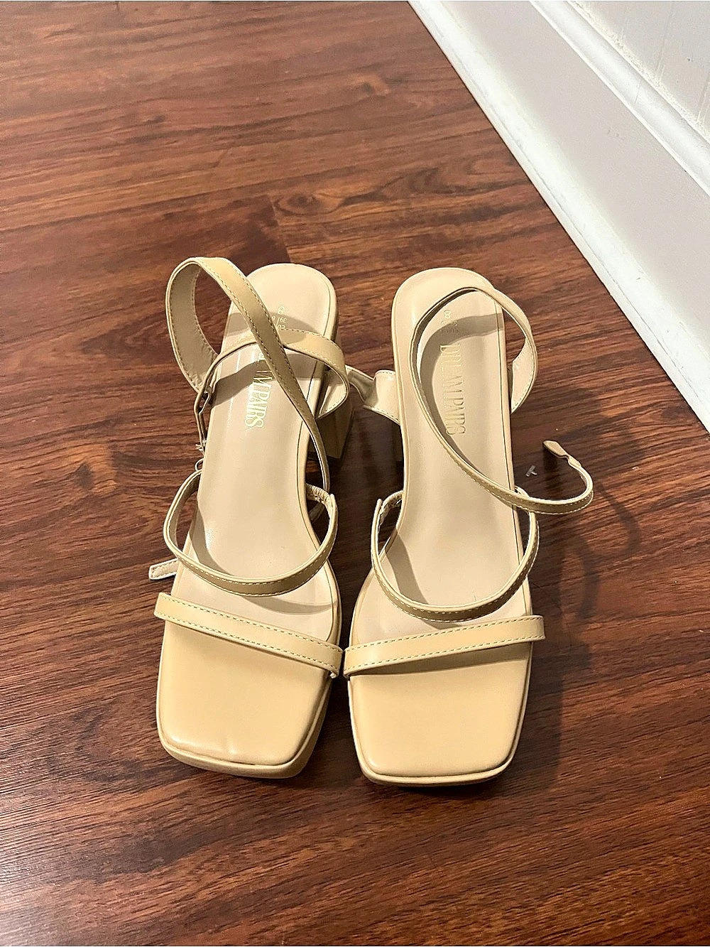 Dream Pairs Strappy Wedge Sandals Beige US 8